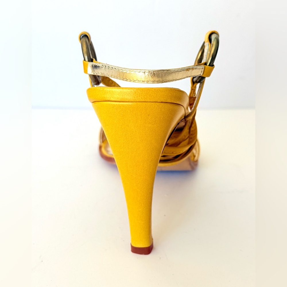 Charles David Mustard Yellow Strappy Sandals - Picture 3 of 9